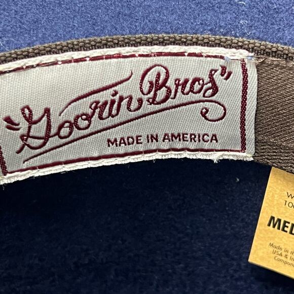 Men's Goorin Bros Billy Blue Wide Brim Wool Fedora Hat Made In USA - Picture 9 of 10